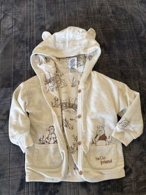 Cream Hooded Kids Sweatshirt with Pooh & Tigger Prints